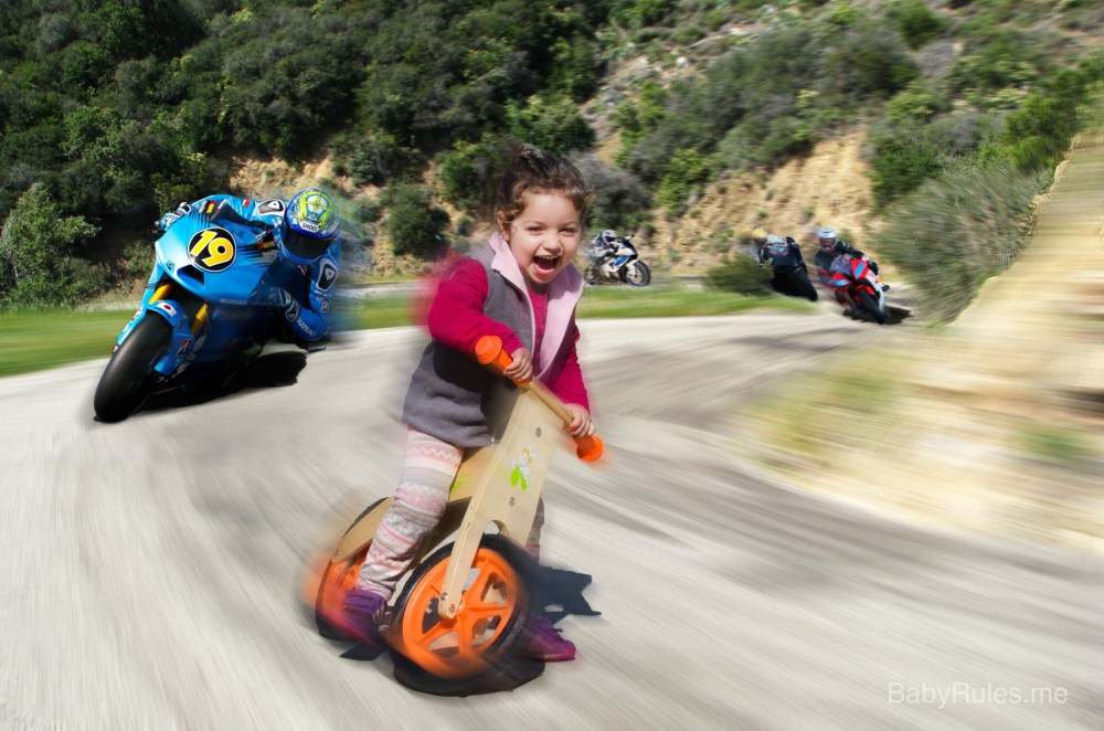 girl on bike with bikers